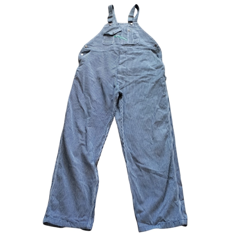 Key Imperial Overalls Men 44x34 Hickory Stripe Denim Bib Work Carpenter Railroad